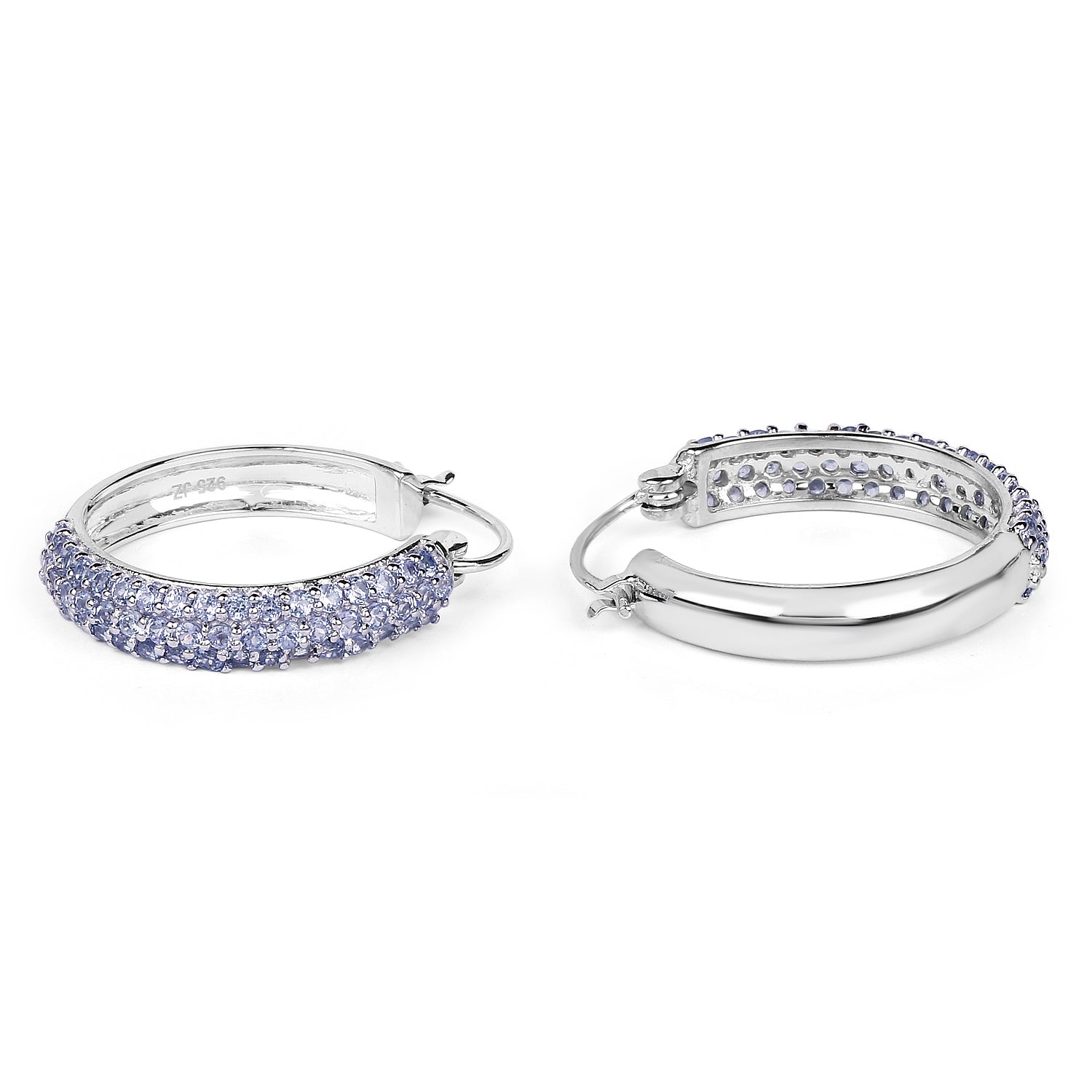 3.06 Carat Genuine Tanzanite .925 Sterling Silver Earrings Bids.com