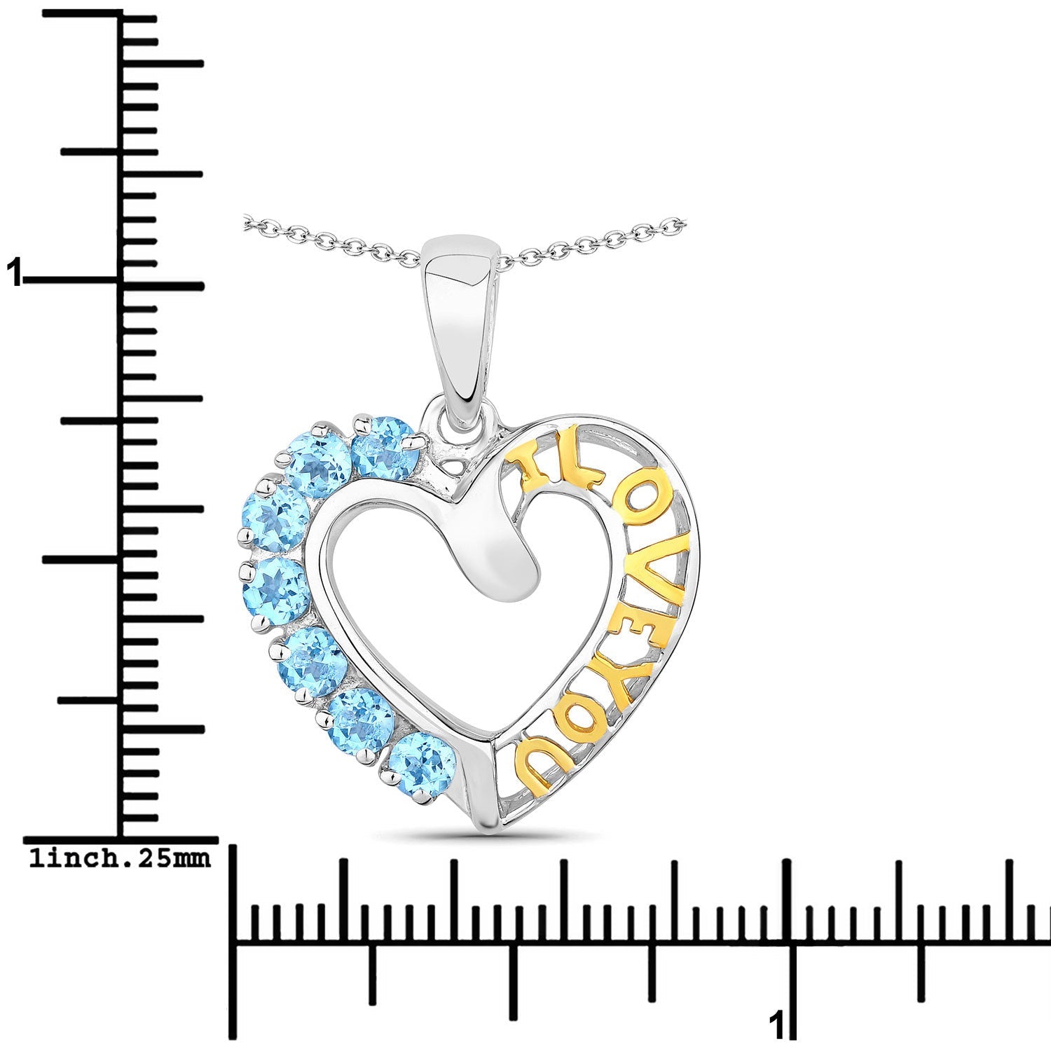0.84 Carat Genuine Swiss Blue Topaz .925 Sterling Silver Pendant Bids.com