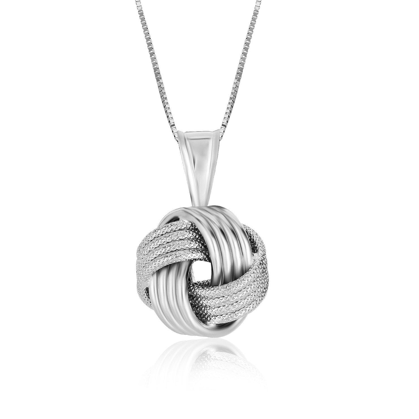 Sterling Silver Pendant with a Ridge Textured Love Knot Design Bids.com