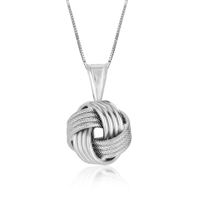 Sterling Silver Pendant with a Ridge Textured Love Knot Design Bids.com
