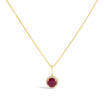 10K White Gold Purple Amethyst and 1/10 Cttw Diamond Accent Halo Pendant Necklace Bids.com