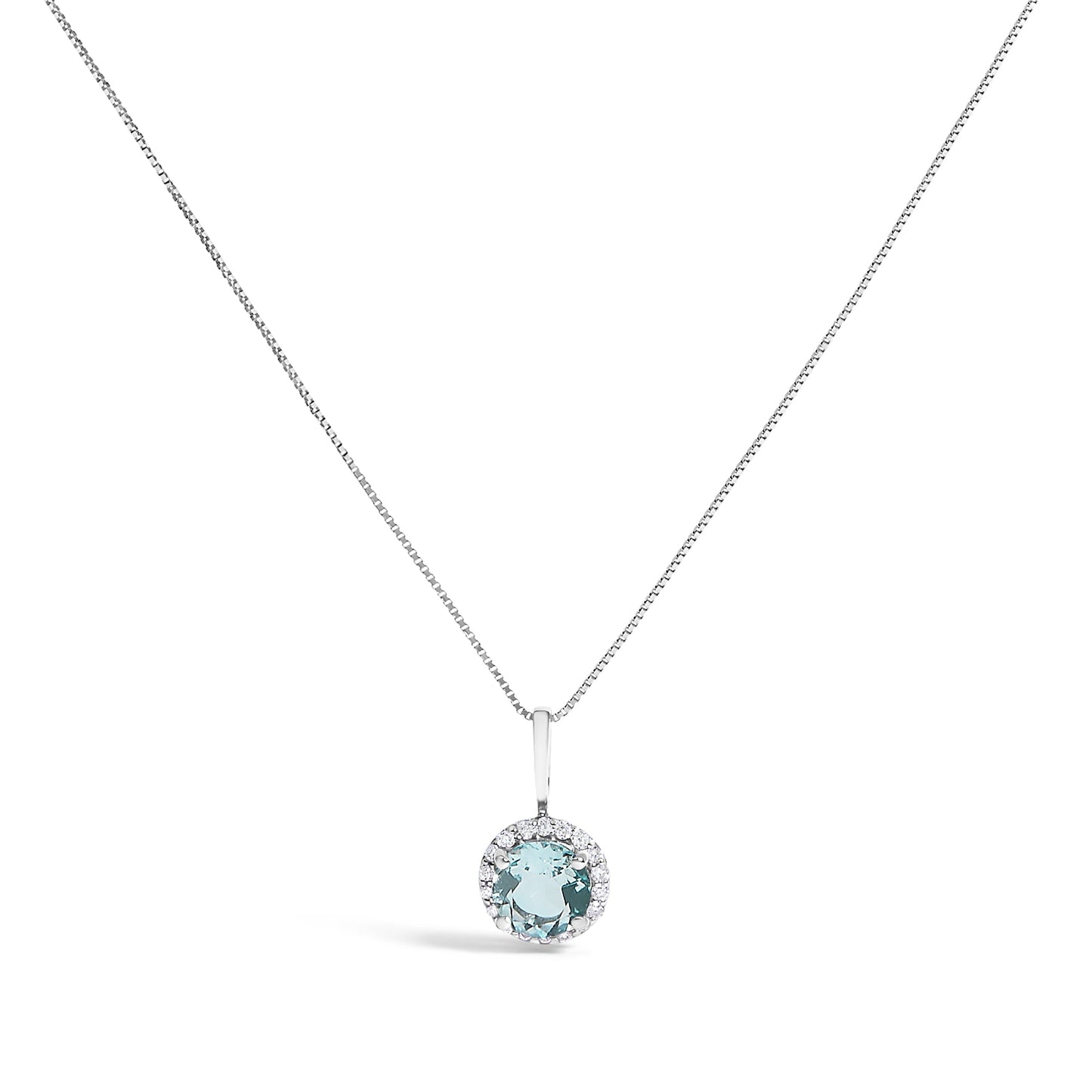 10K White Gold Purple Amethyst and 1/10 Cttw Diamond Accent Halo Pendant Necklace Bids.com