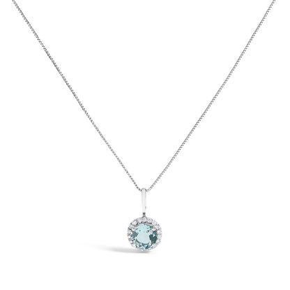 10K White Gold Purple Amethyst and 1/10 Cttw Diamond Accent Halo Pendant Necklace Bids.com