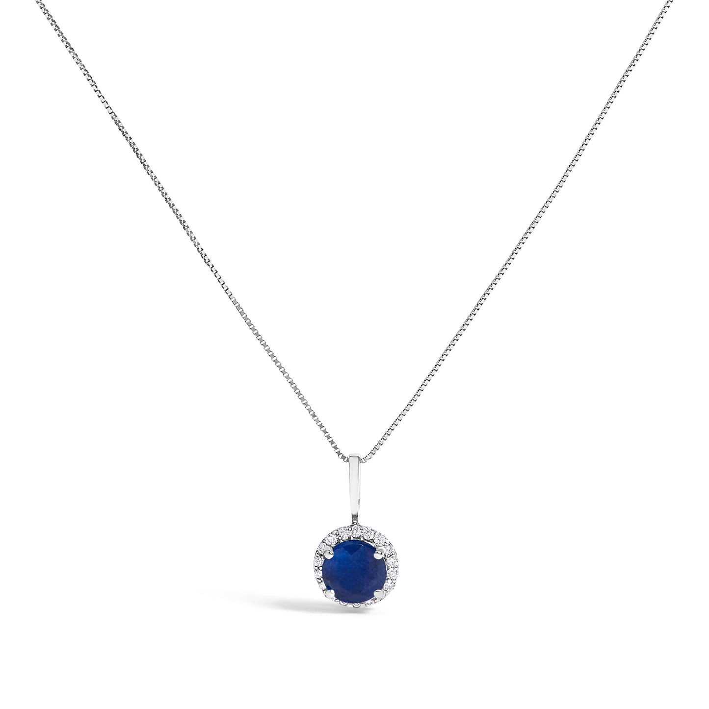 10K White Gold Purple Amethyst and 1/10 Cttw Diamond Accent Halo Pendant Necklace Bids.com