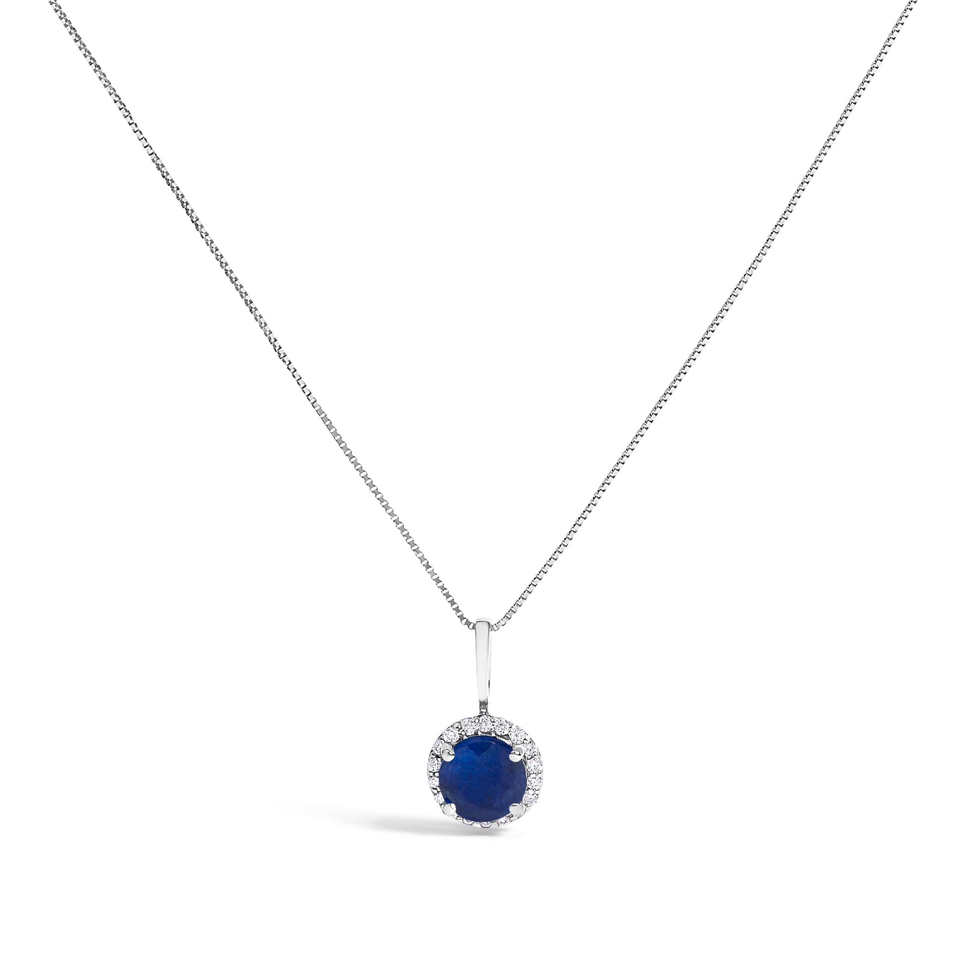 10K White Gold Purple Amethyst and 1/10 Cttw Diamond Accent Halo Pendant Necklace Bids.com