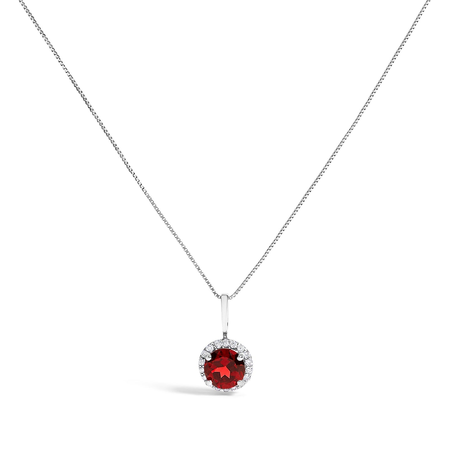 10K White Gold Purple Amethyst and 1/10 Cttw Diamond Accent Halo Pendant Necklace Bids.com