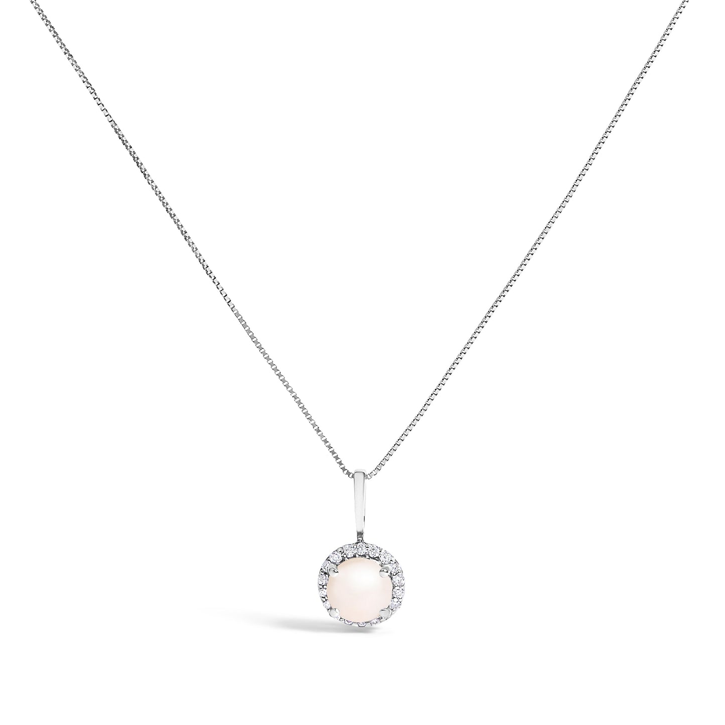 10K White Gold Purple Amethyst and 1/10 Cttw Diamond Accent Halo Pendant Necklace Bids.com