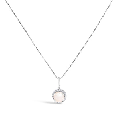 10K White Gold Purple Amethyst and 1/10 Cttw Diamond Accent Halo Pendant Necklace Bids.com