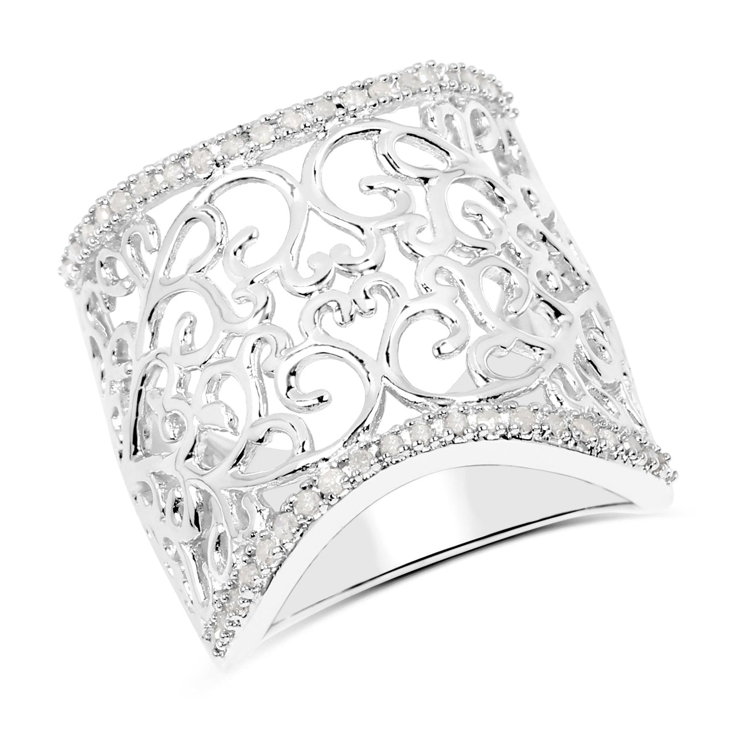 0.25 Carat Genuine White Diamond .925 Sterling Silver Ring Bids.com