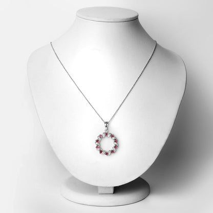1.30 Carat Genuine Pink Tourmaline and White Topaz .925 Sterling Silver Pendant Bids.com
