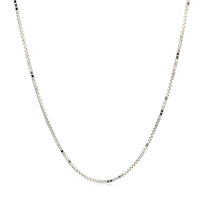 10k White Gold Adjustable Box Chain 0.85mm Bids.com