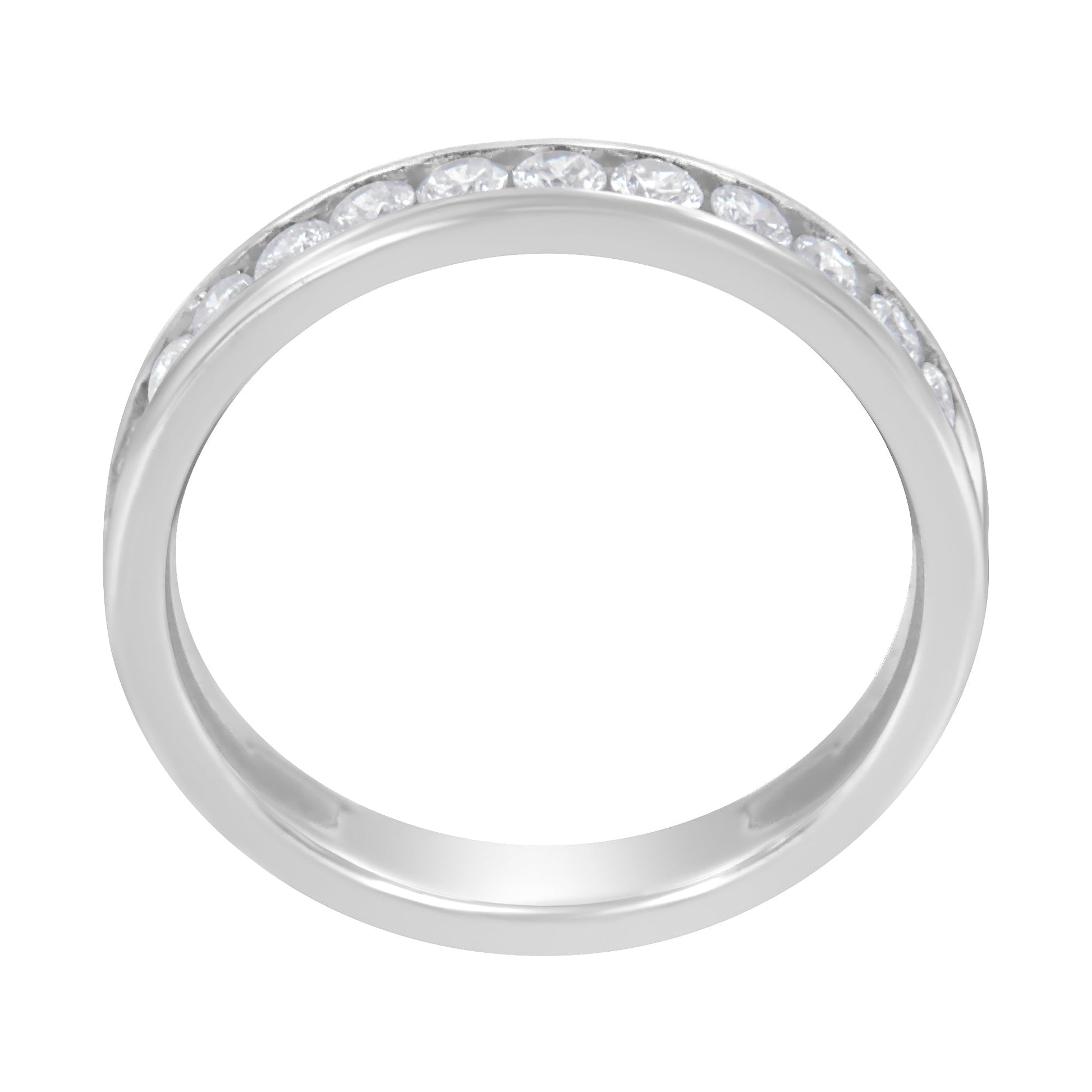14K White Gold 1/2 cttw Diamond Band Ring (I-J Color, I2-I3 Clarity) - Size 7 Bids.com