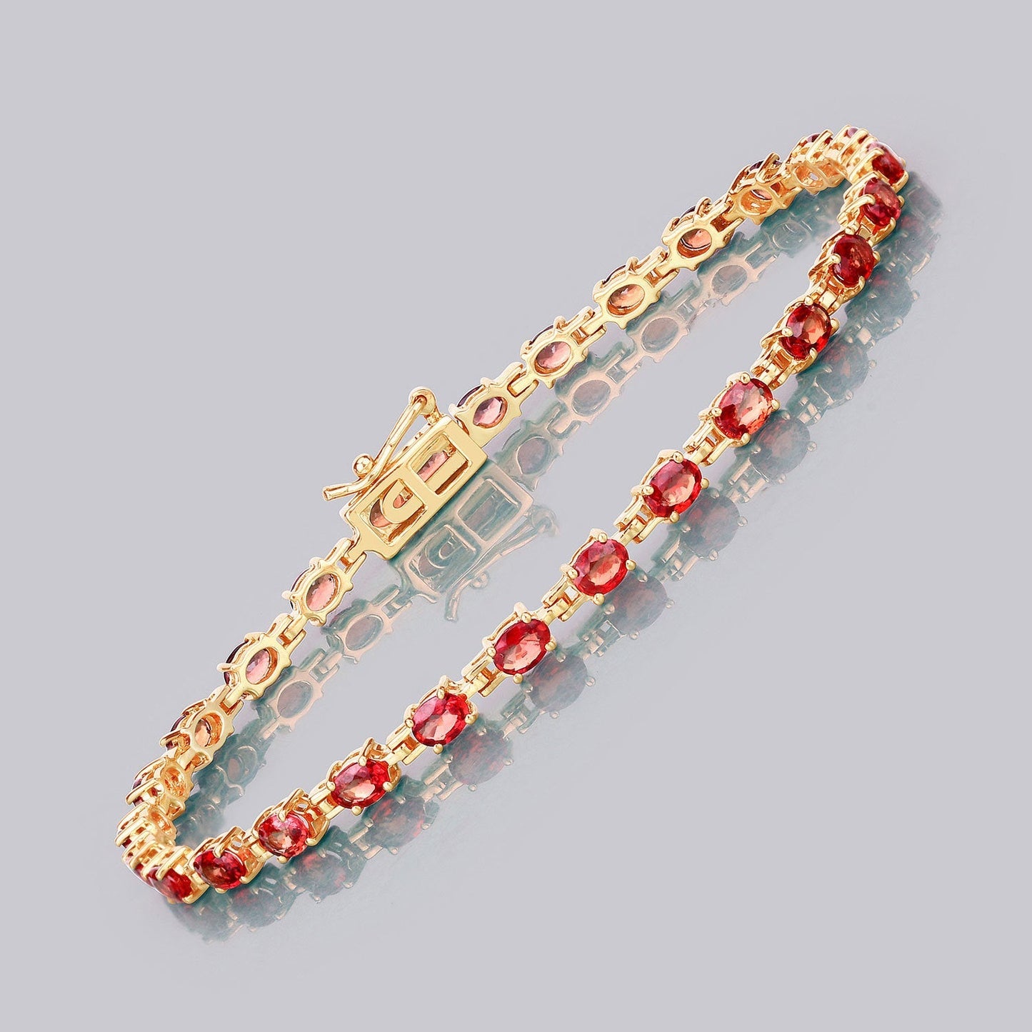 7.00 Carat Genuine Orange Sapphire 14K Yellow Gold Bracelet Bids.com