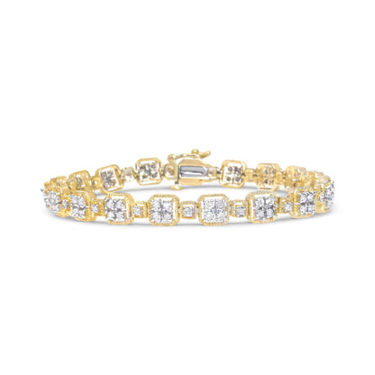 10K White Gold 2.0 Cttw Diamond Square Link Bracelet (J-K Color, I2-I3 Clarity) - Size 7.25" Bids.com