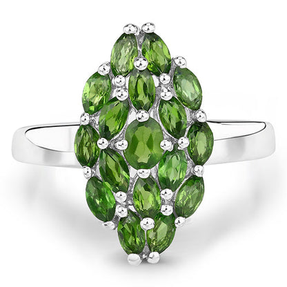1.28 Carat Genuine Chrome Diopside .925 Sterling Silver Ring Bids.com