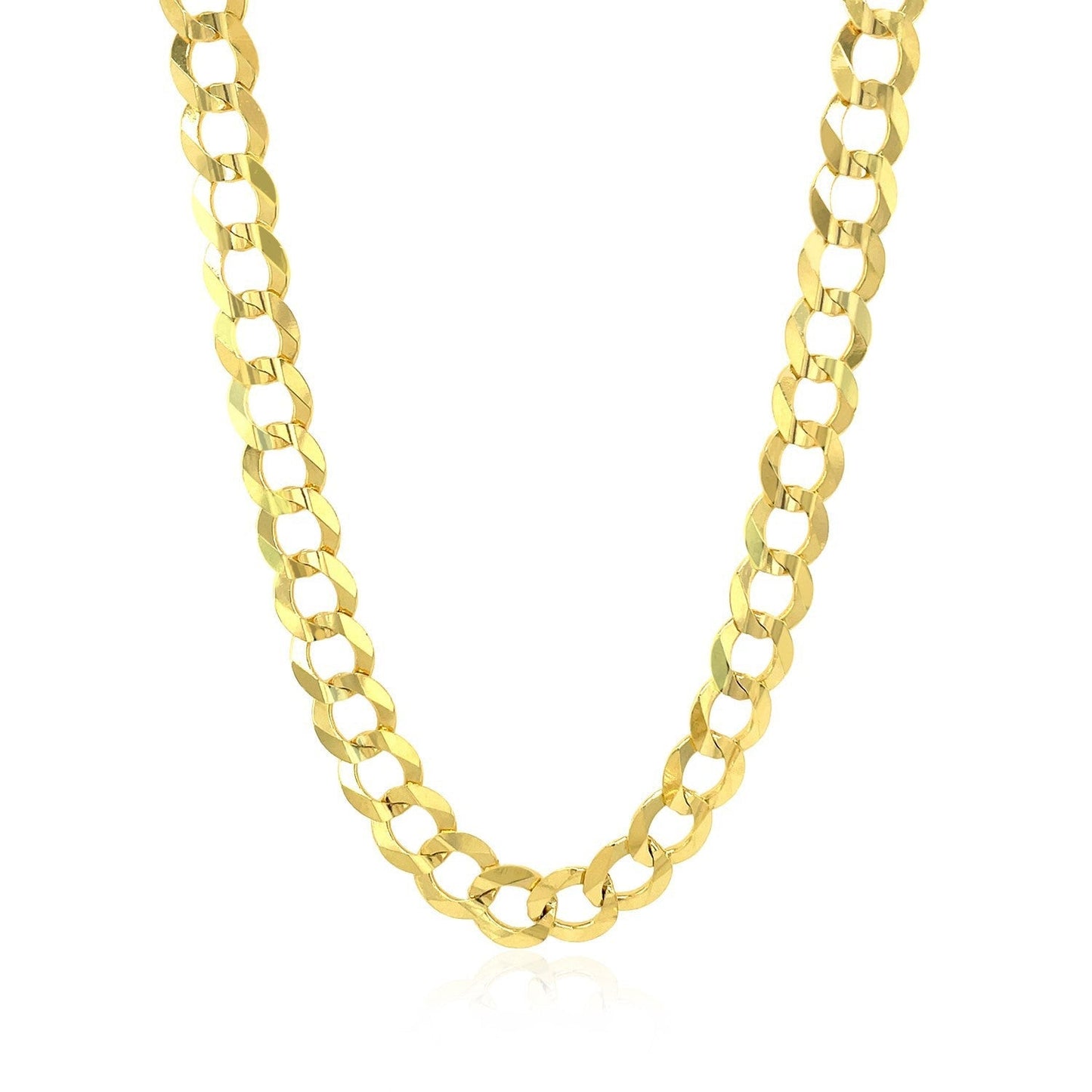 7.0mm 14k Yellow Gold Solid Curb Chain Bids.com