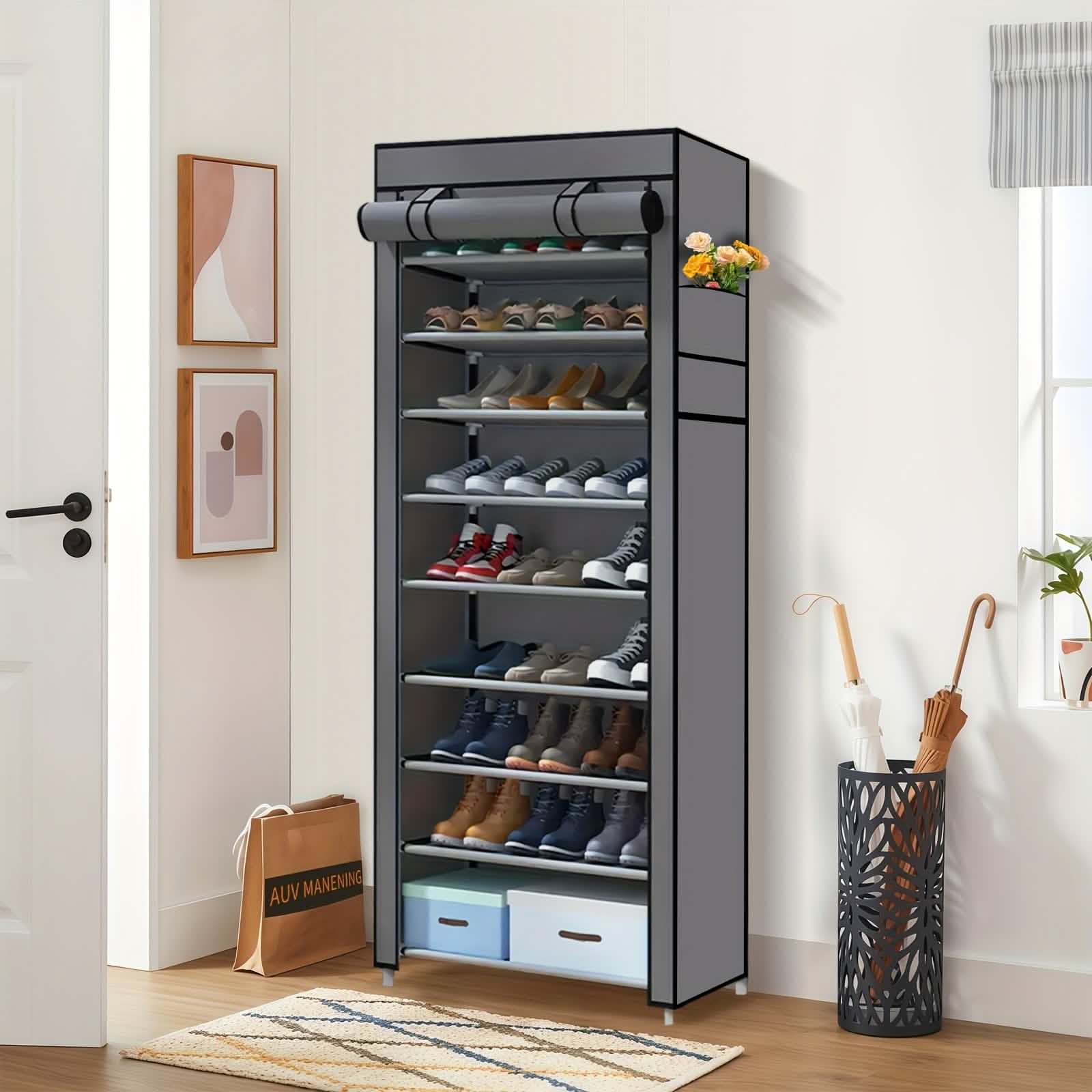 10-Layer 9 Grid Shoe Rack Shelf Storage Closet Organizer DailySale