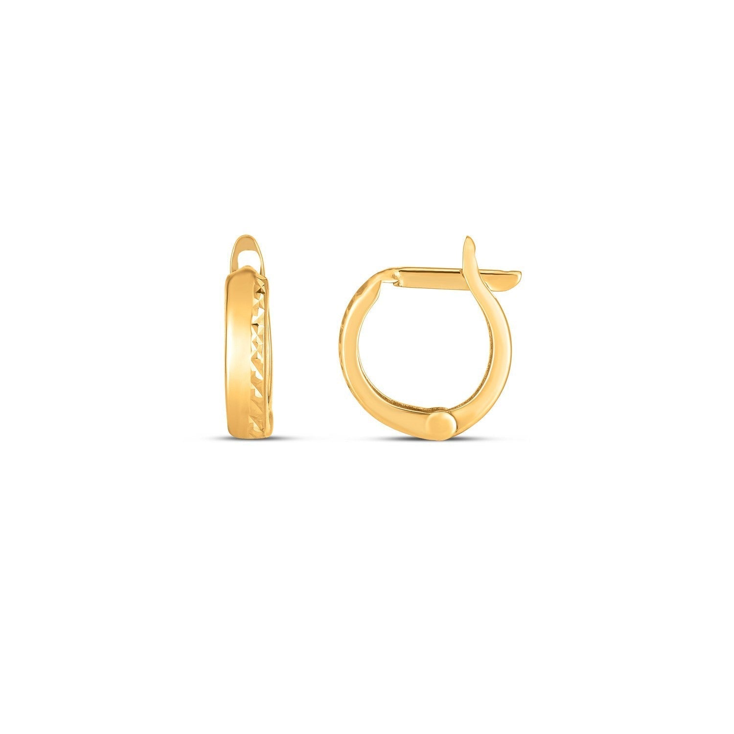 14k Yellow Gold Textured Huggie Hoops(3x10mm) Bids.com