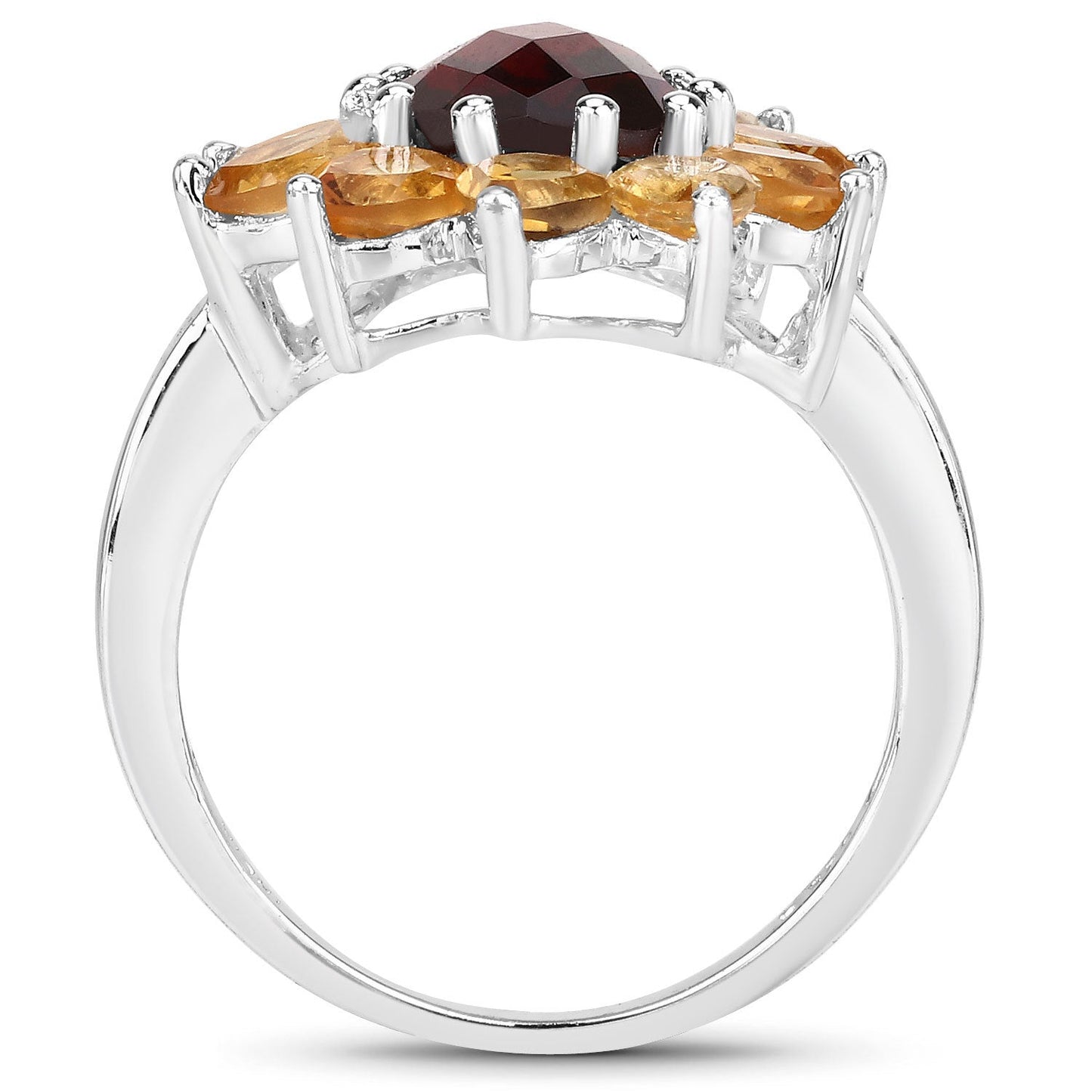 5.50 Carat Genuine Garnet and Citrine .925 Sterling Silver Ring Bids.com