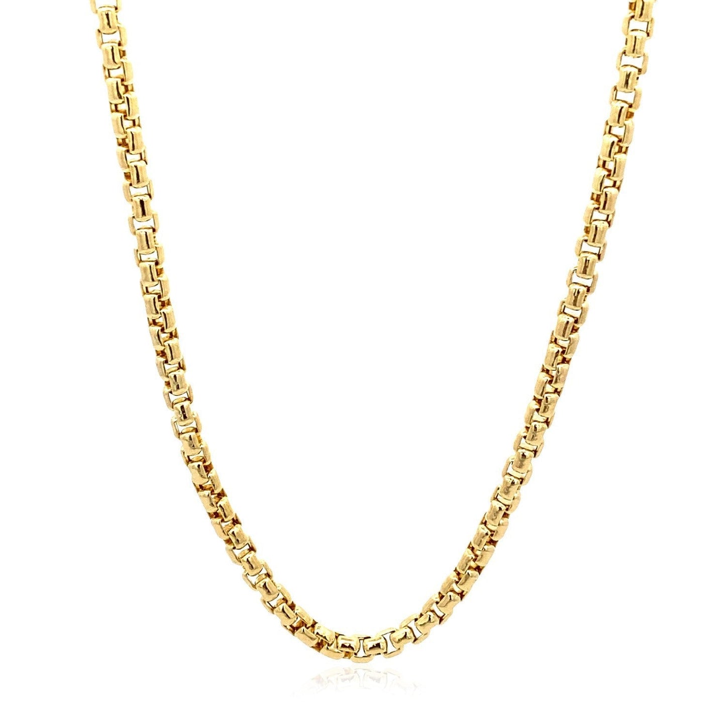 3.4mm 14k Yellow Gold Round Box Chain Bids.com