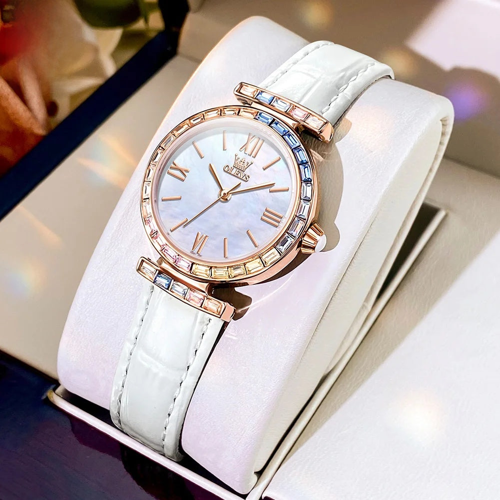 Women's Rose Gold Quartz Watch Petite Leather Strap Dial BandsCo Straps
