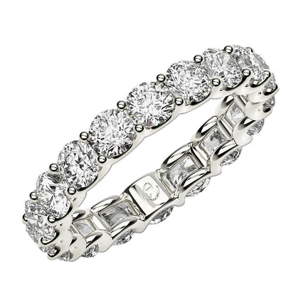 Round Cut Lab Grown Diamond Eternity Ring in 14k White Gold (2 cttw FG/VS2) Bids.com
