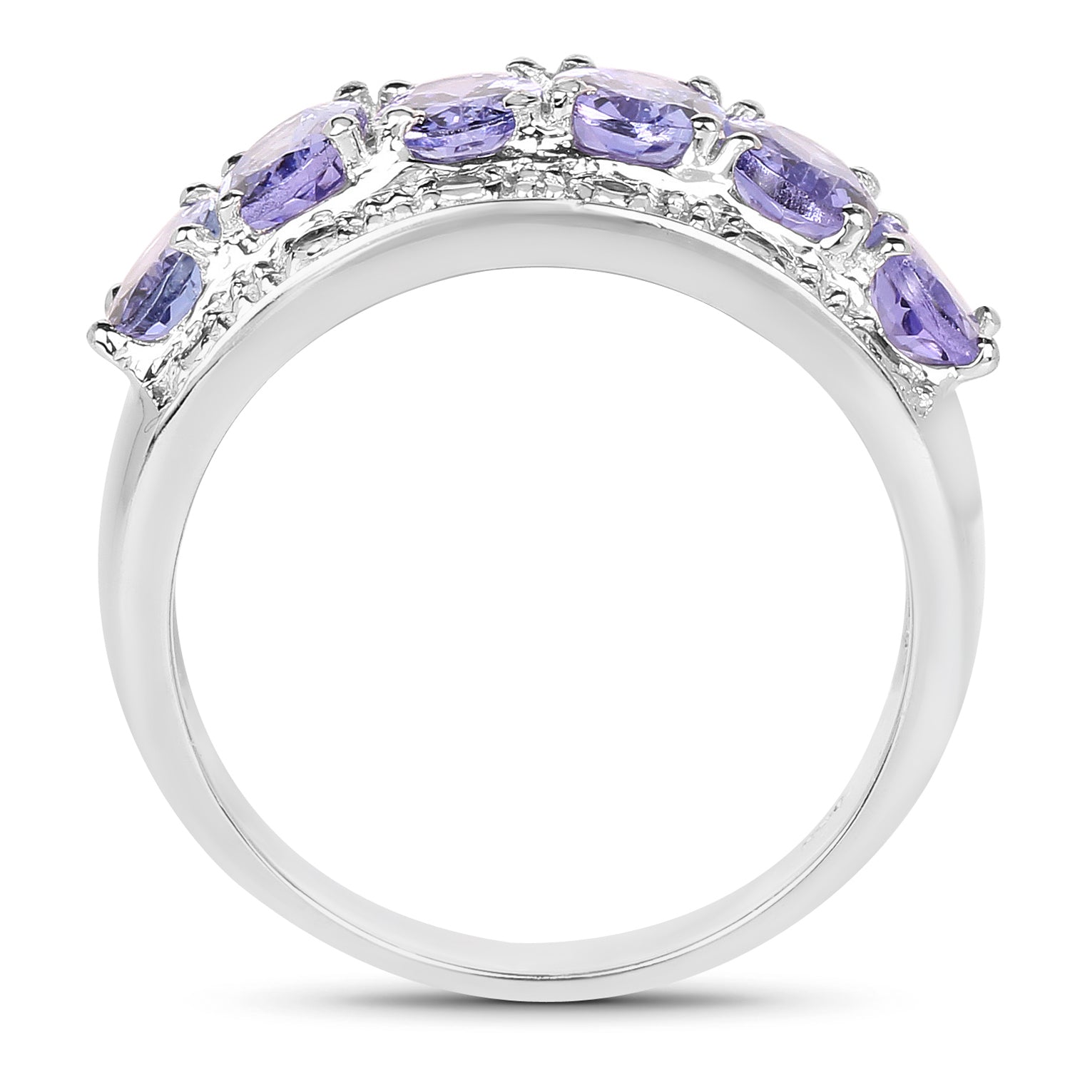2.64 Carat Genuine Tanzanite .925 Sterling Silver Ring Bids.com