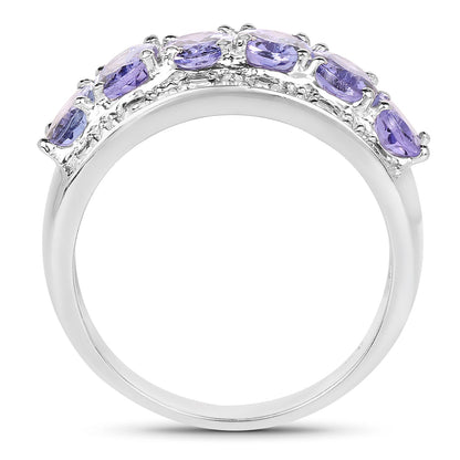 2.64 Carat Genuine Tanzanite .925 Sterling Silver Ring Bids.com