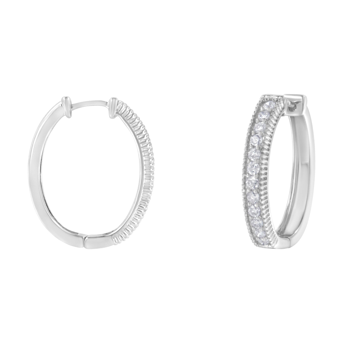 10KT White Gold Diamond Hoop Earring (1.00 cttw, H-I Color, I1-I2 Clarity) Bids.com