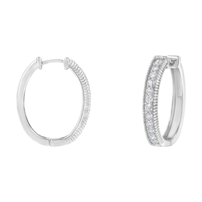 10KT White Gold Diamond Hoop Earring (1.00 cttw, H-I Color, I1-I2 Clarity) Bids.com