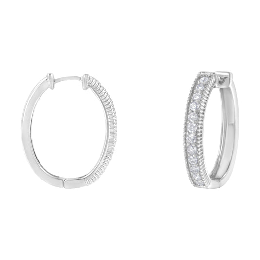 10KT White Gold Diamond Hoop Earring (1.00 cttw, H-I Color, I1-I2 Clarity) Bids.com