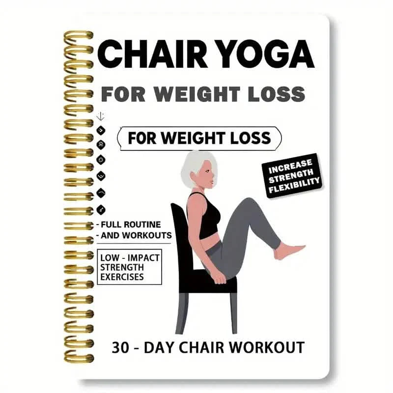 30-Day Chair Yoga Notebook | 15-Min Daily Workouts & Guide DailySale