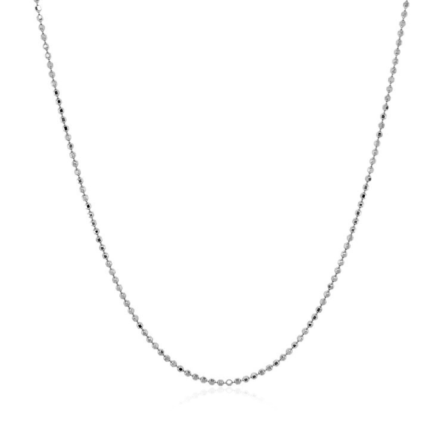 14k White Gold Diamond Cut Bead Chain 1.0mm Bids.com