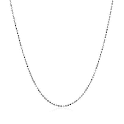 14k White Gold Diamond Cut Bead Chain 1.0mm Bids.com