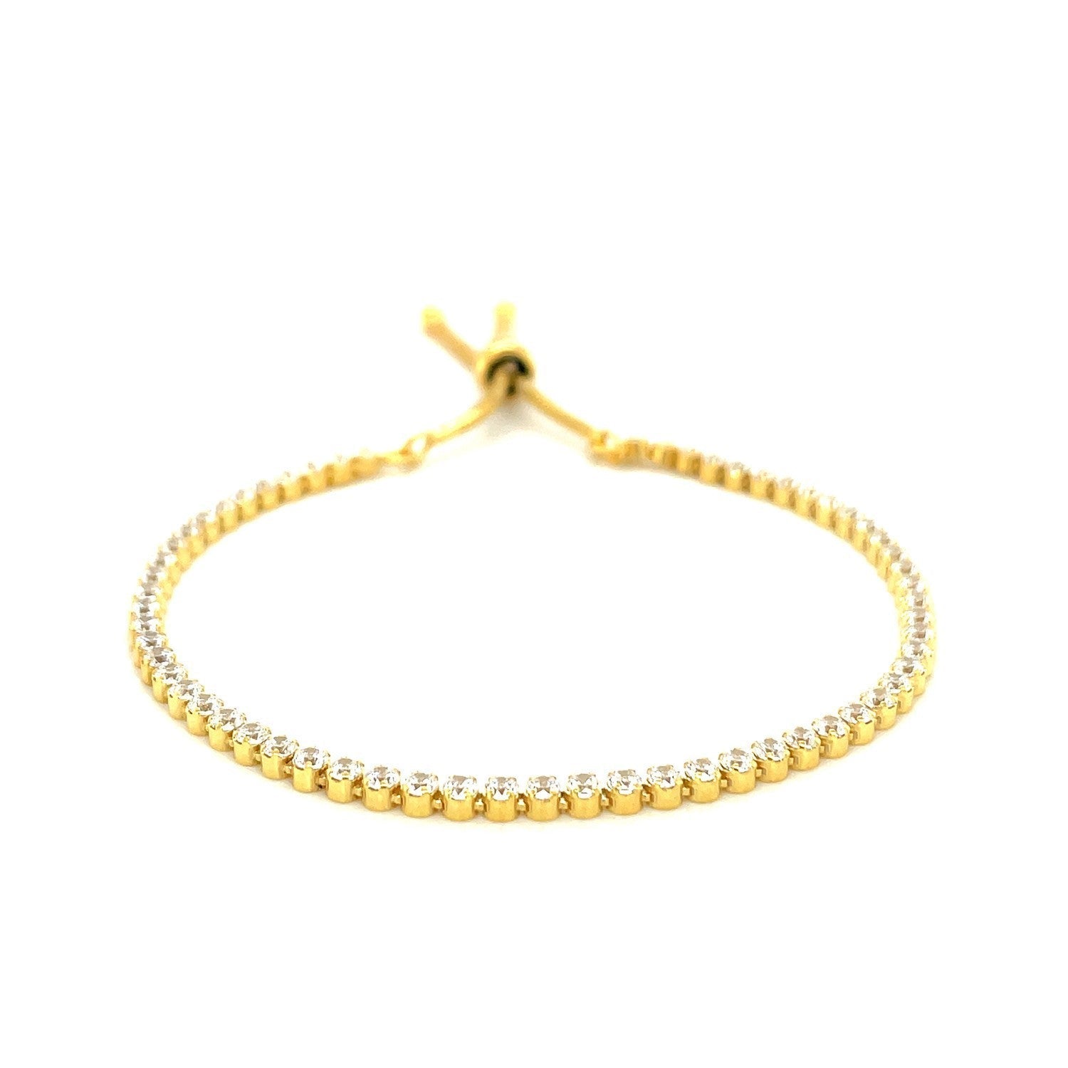 Adjustable Tennis Style Bracelet with Cubic Zirconia in Sterling Silver Bids.com