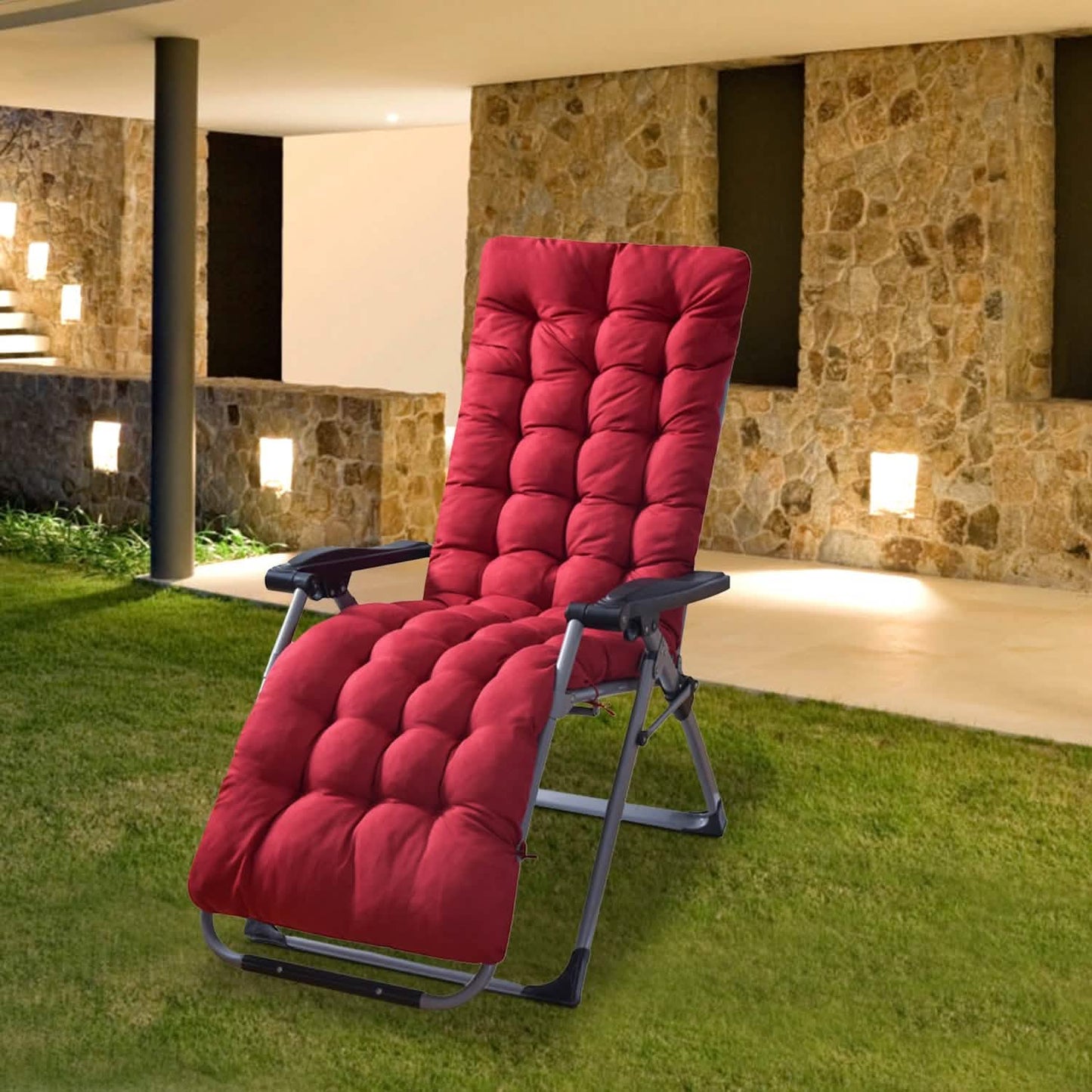 67x22in Chaise Lounger Cushion Recliner Rocking Chair Sofa DailySale