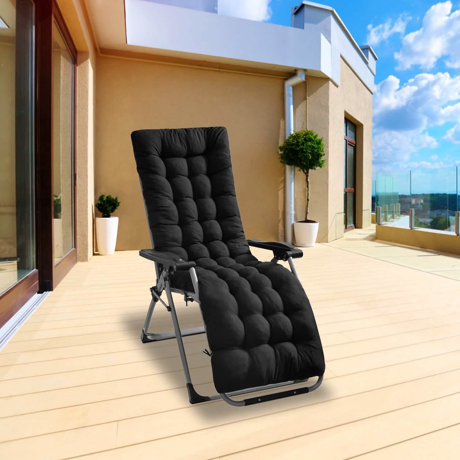 67x22in Chaise Lounger Cushion Recliner Rocking Chair Sofa DailySale