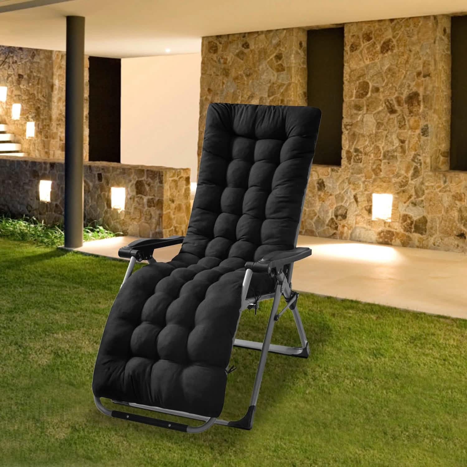 67x22in Chaise Lounger Cushion Recliner Rocking Chair Sofa DailySale
