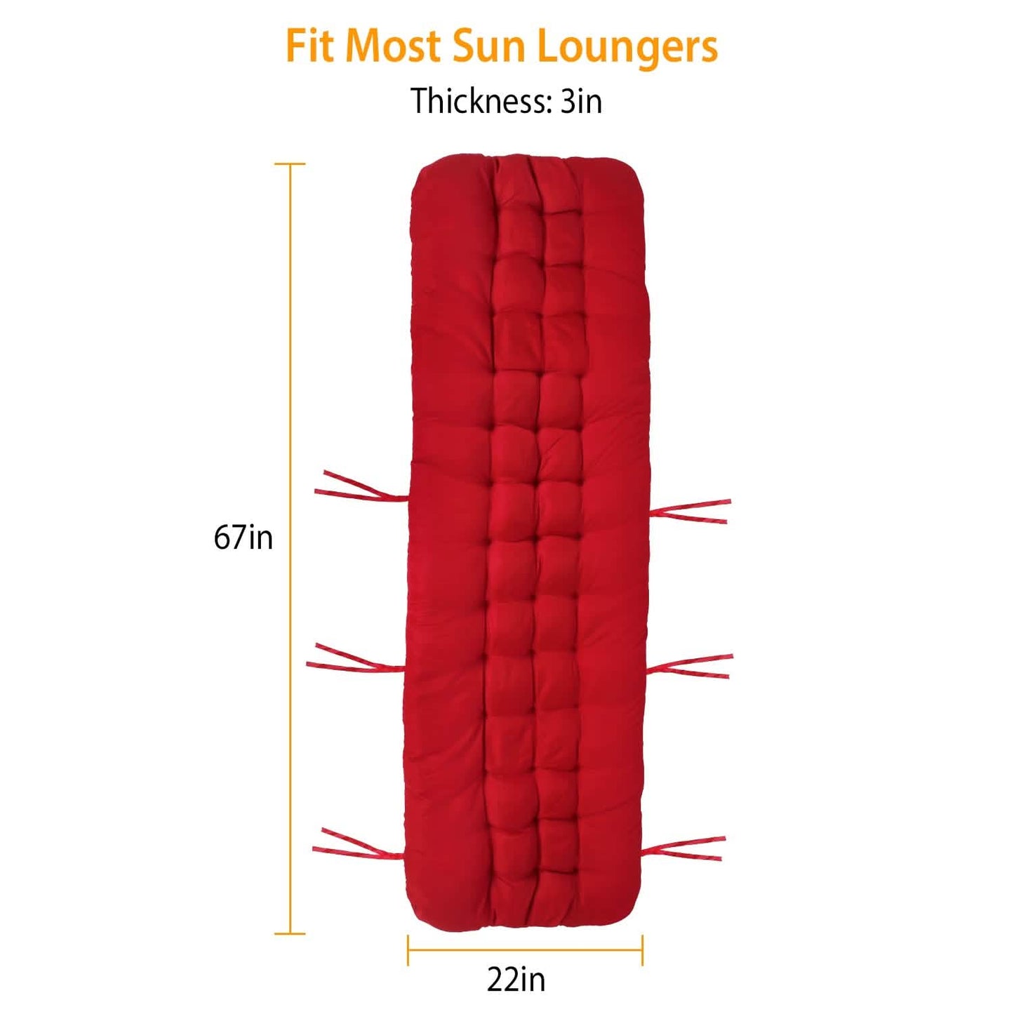 67x22in Chaise Lounger Cushion Recliner Rocking Chair Sofa DailySale