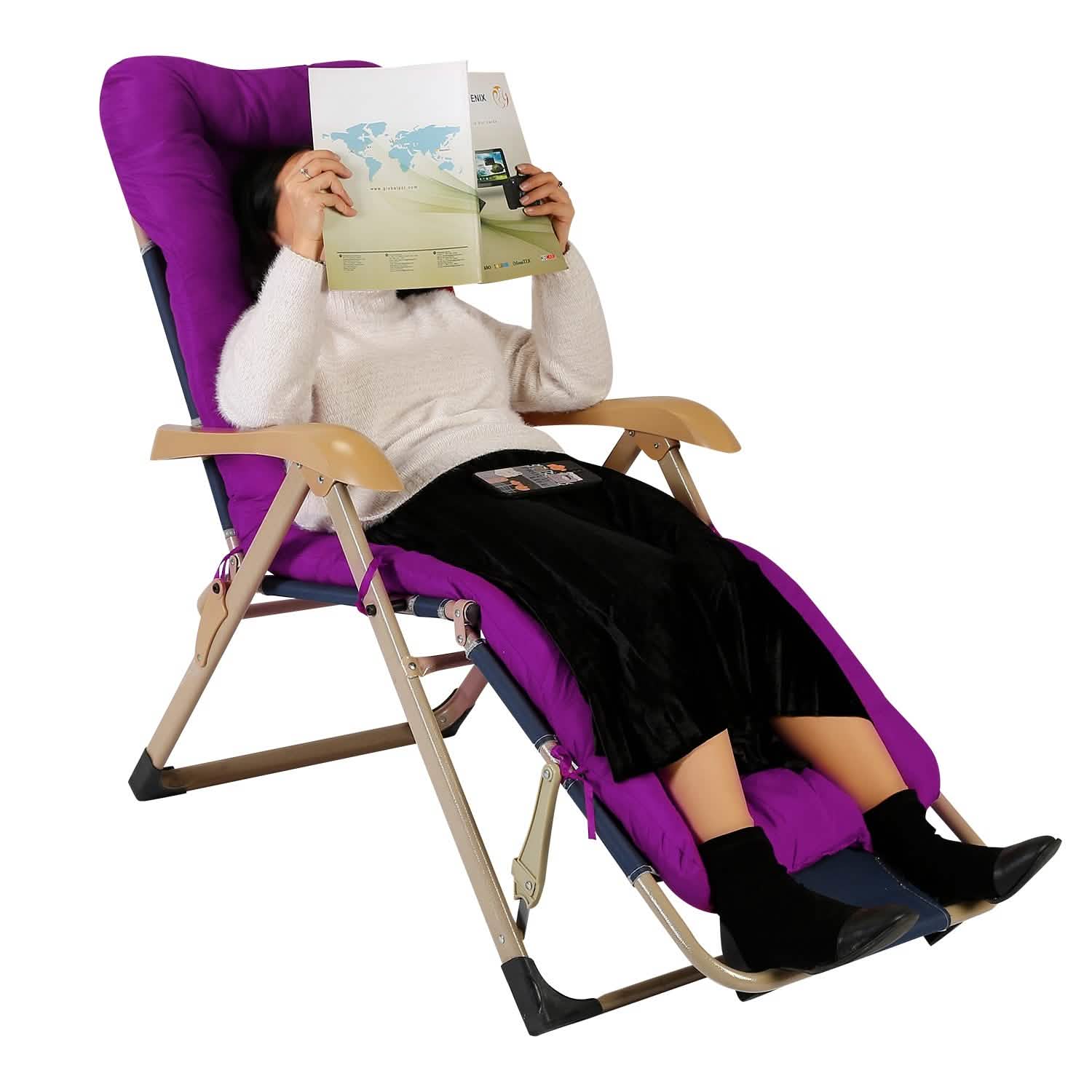 67x22in Chaise Lounger Cushion Recliner Rocking Chair Sofa DailySale