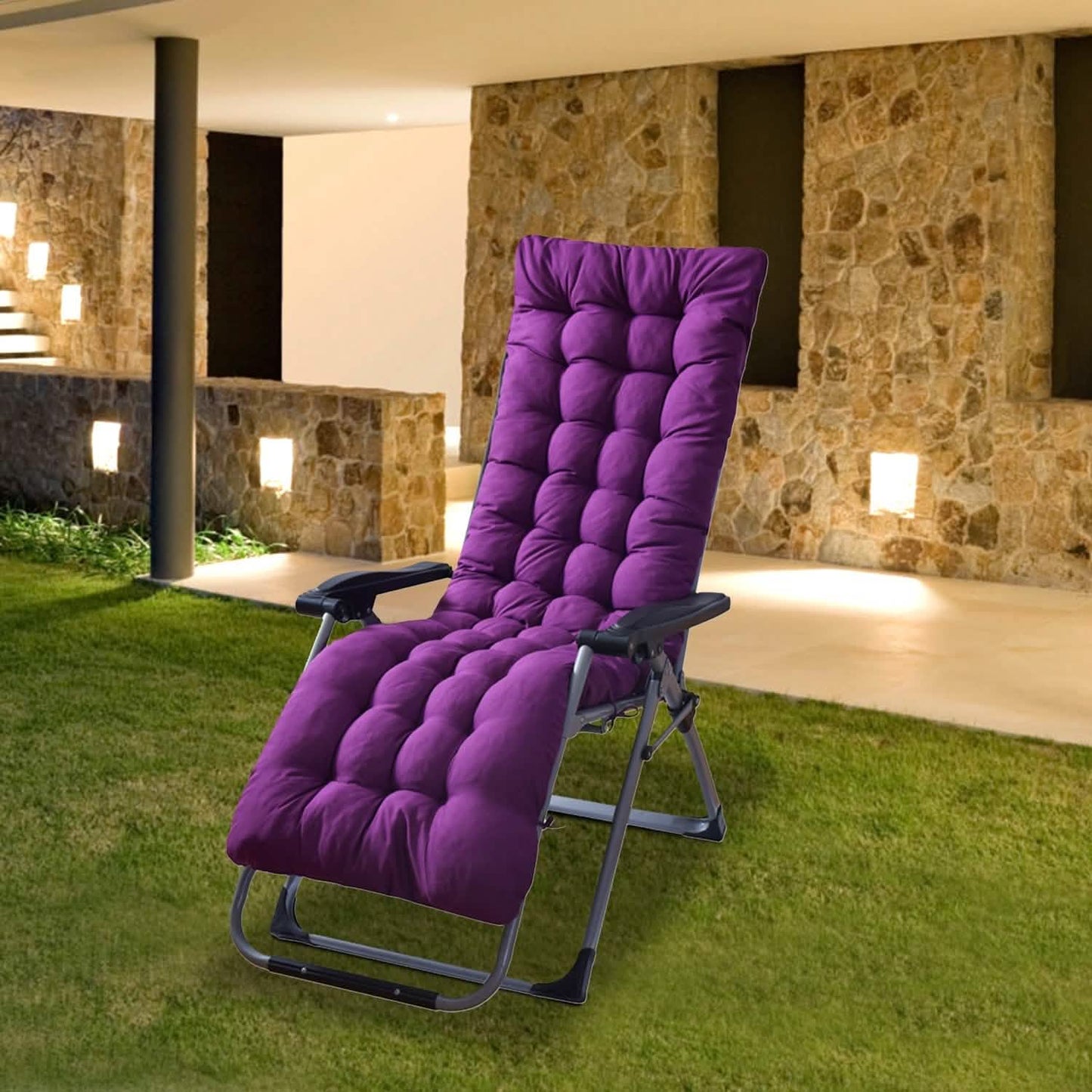 67x22in Chaise Lounger Cushion Recliner Rocking Chair Sofa DailySale