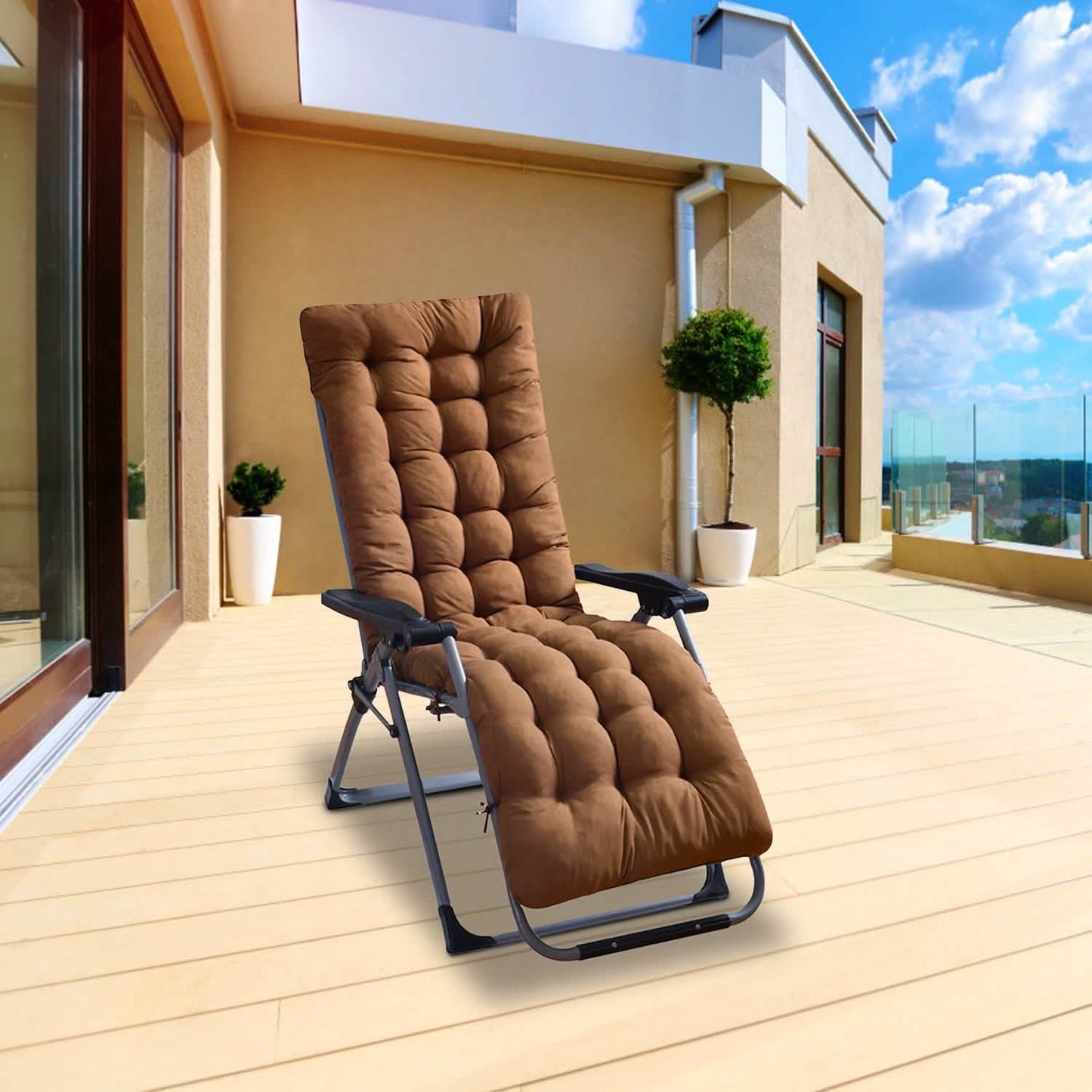 67x22in Chaise Lounger Cushion Recliner Rocking Chair Sofa DailySale