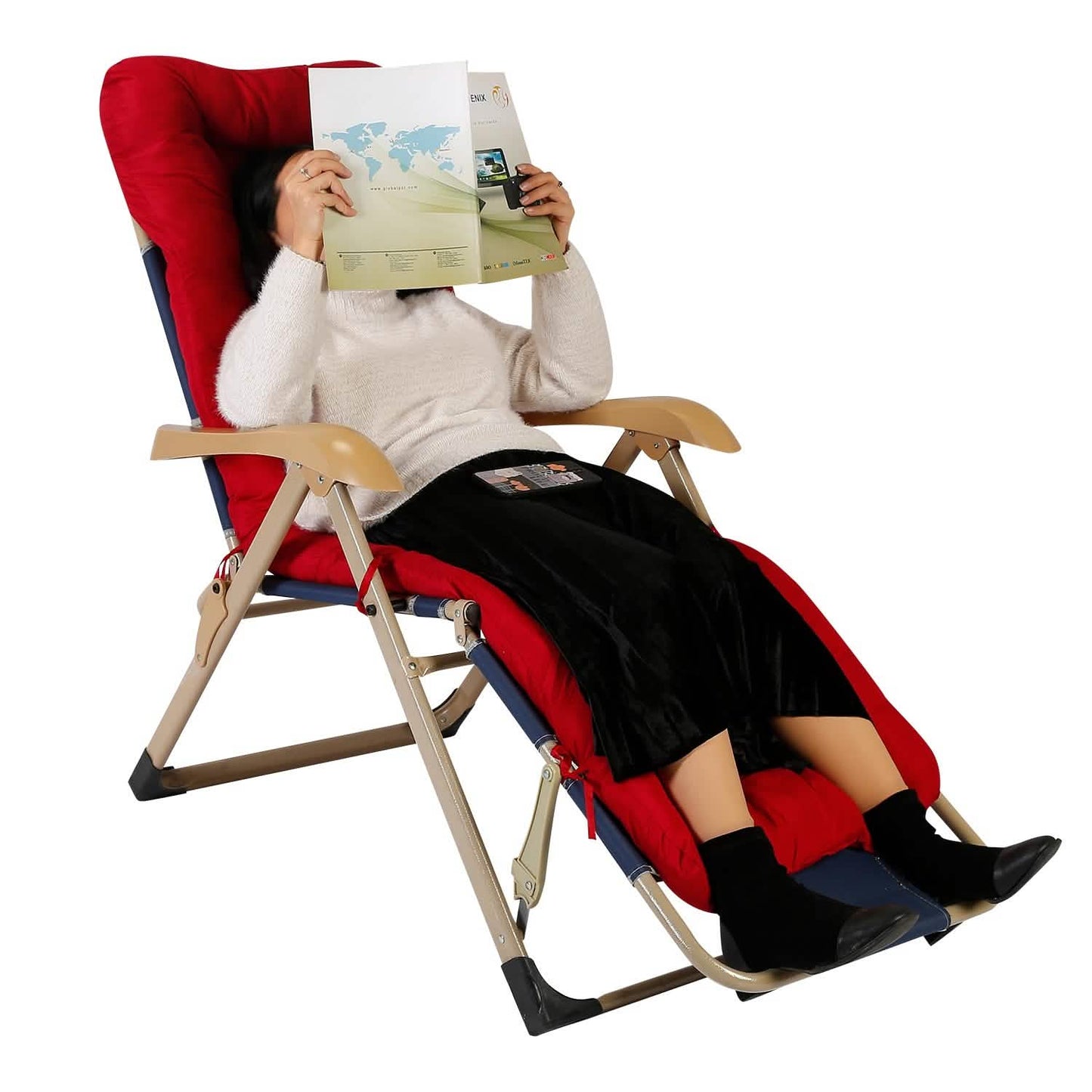 67x22in Chaise Lounger Cushion Recliner Rocking Chair Sofa DailySale