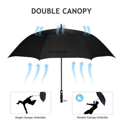 68" Automatic Open Golf Umbrella - Black DailySale