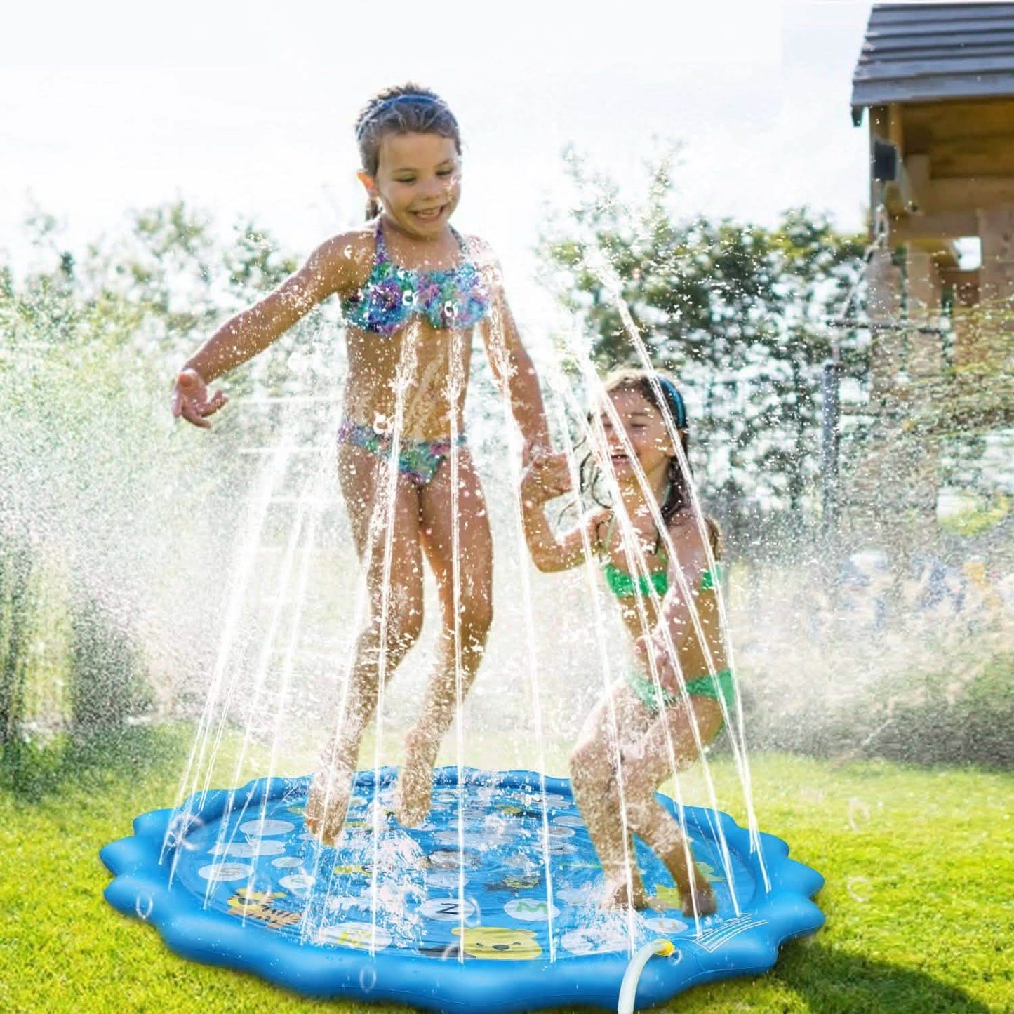 68" Inflatable Blow Up Pool Sprinkler Splash Pad For Kids DailySale