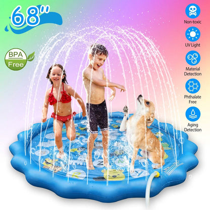 68" Inflatable Blow Up Pool Sprinkler Splash Pad For Kids DailySale
