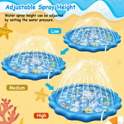 68" Inflatable Blow Up Pool Sprinkler Splash Pad For Kids DailySale