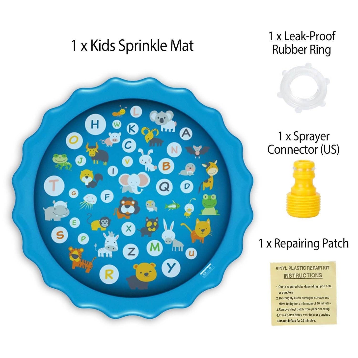 68" Inflatable Blow Up Pool Sprinkler Splash Pad For Kids DailySale