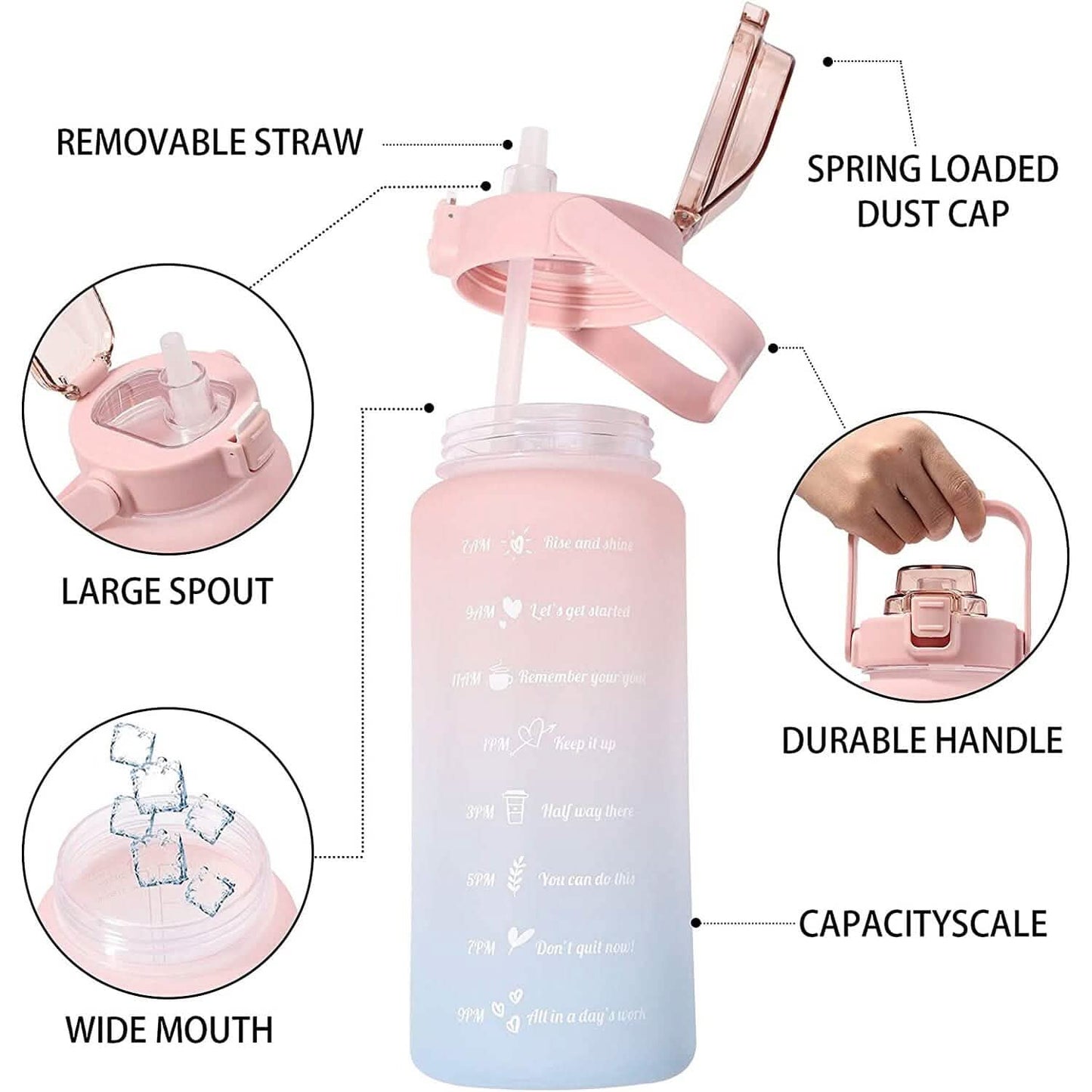 68 Oz Water Bottle with Time Marker DailySale