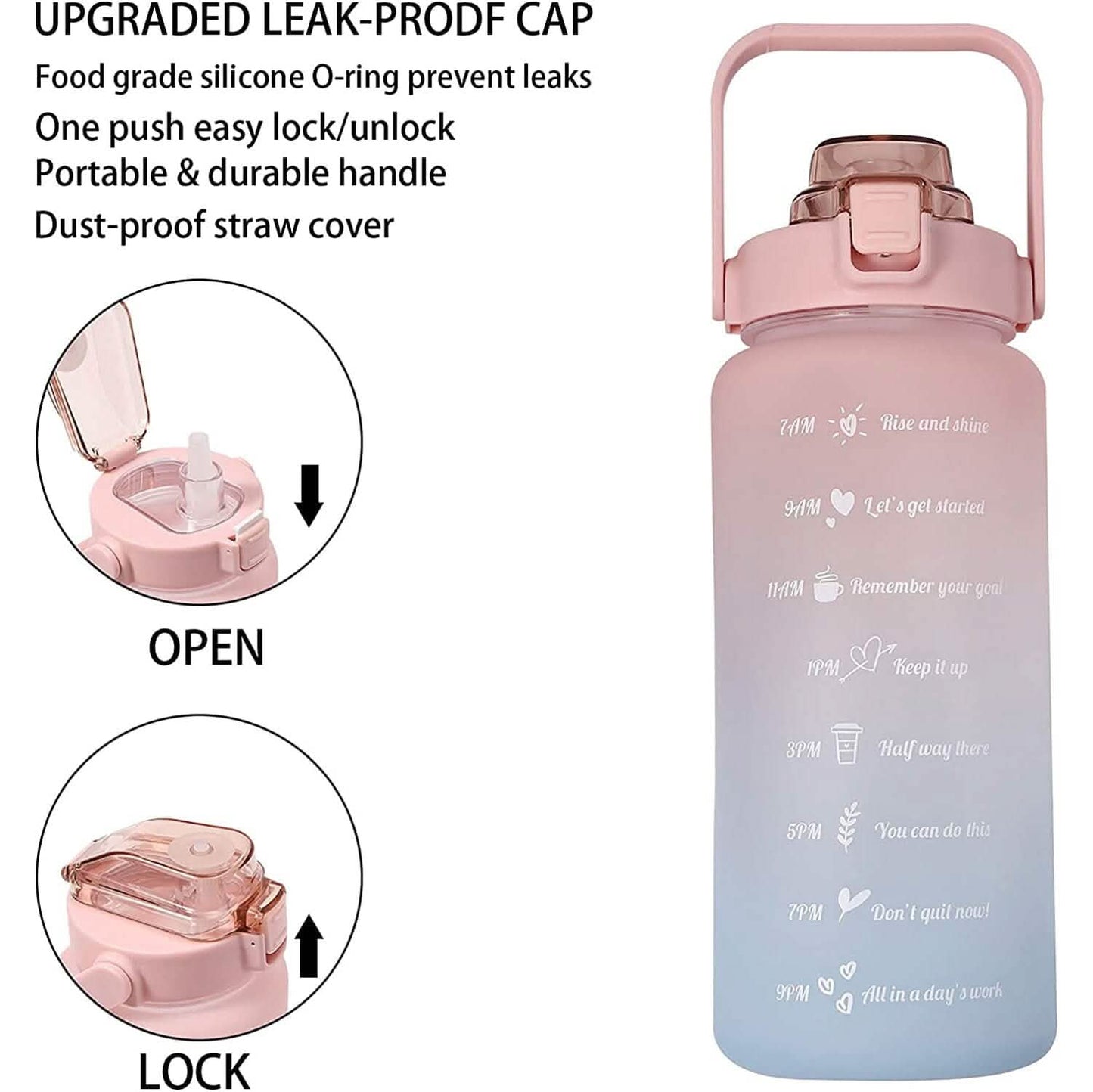 68 Oz Water Bottle with Time Marker DailySale